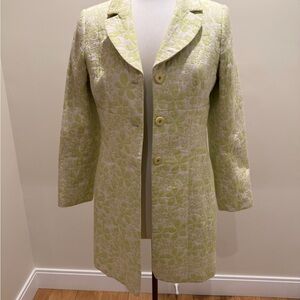 Dalia Light Green Floral Women's Hippie Boho Coat